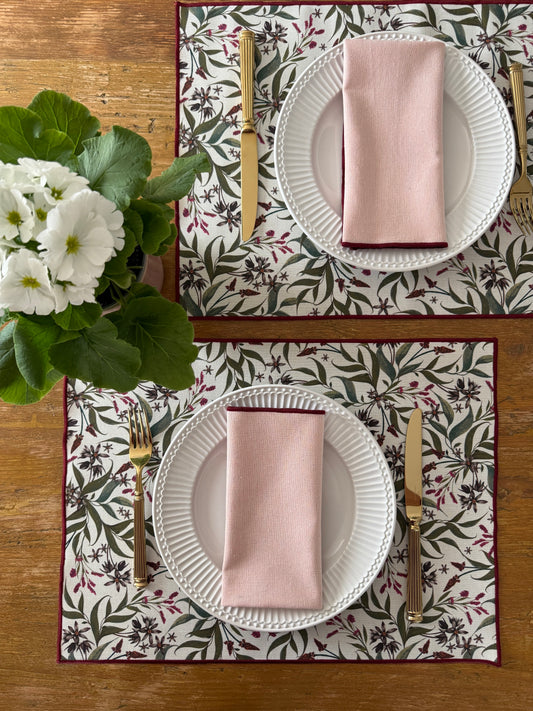 Mantel individual LUCÍA granate resinado + SERVILLETAS DE REGALO