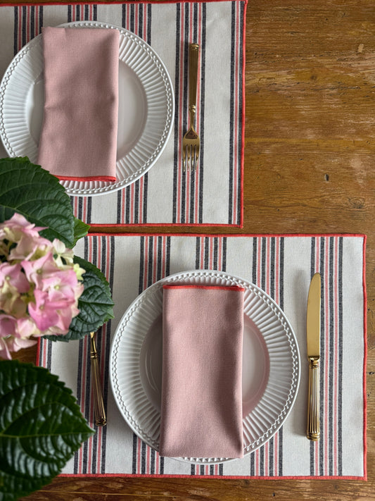 PACK ASPEN coral (individuales resinados + servilletas)