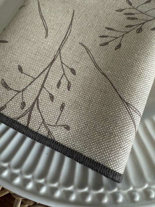 SET DE SERVILLETAS PALOMA CON RIBETE GRIS