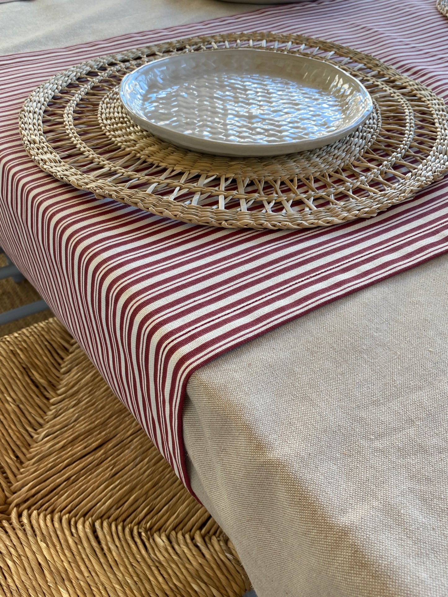 Cotton table runner Stripes