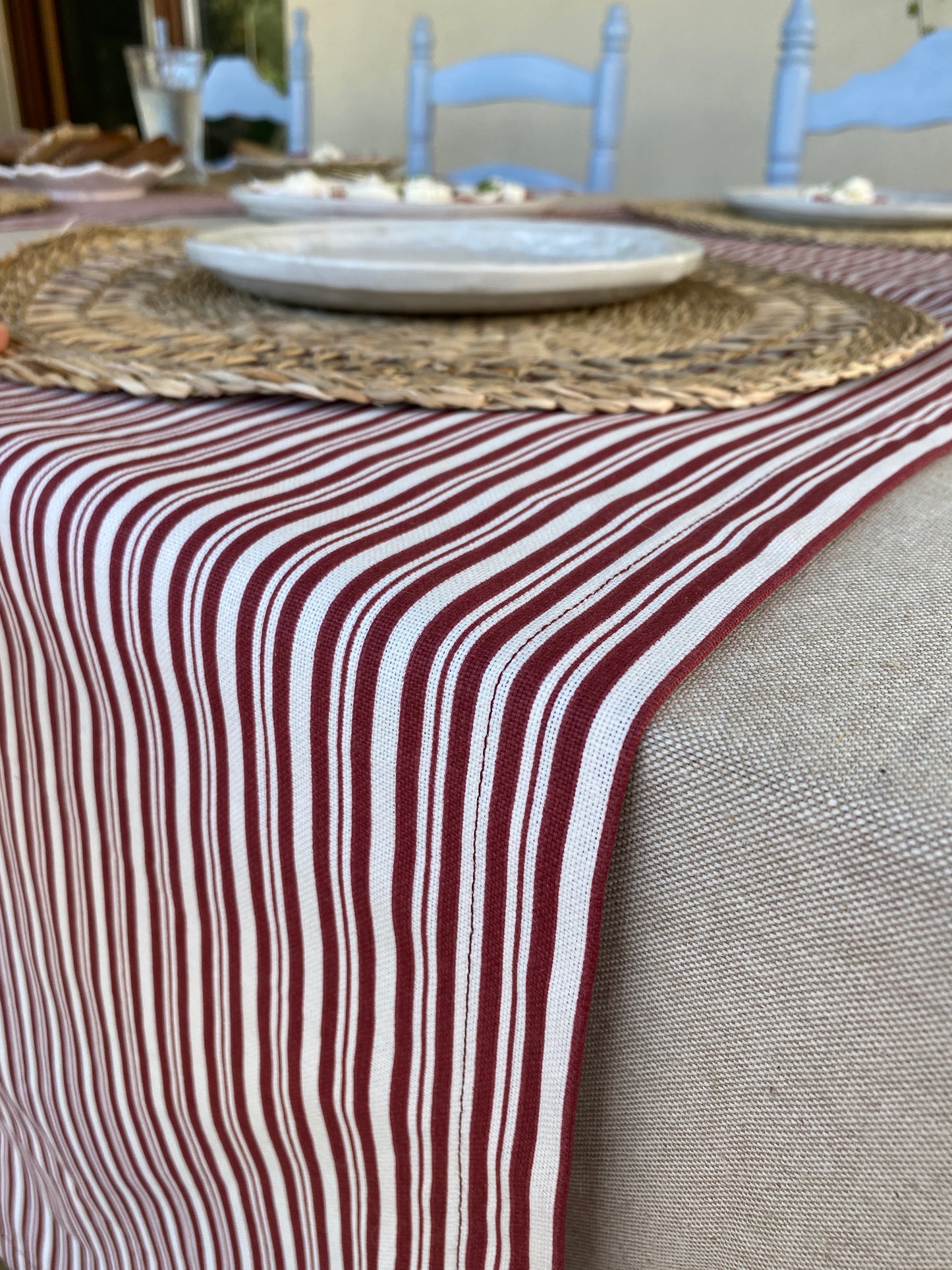 Cotton table runner Stripes