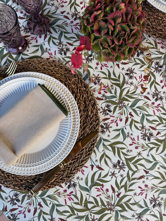 Mantel redondo LUCÍA clara resinado