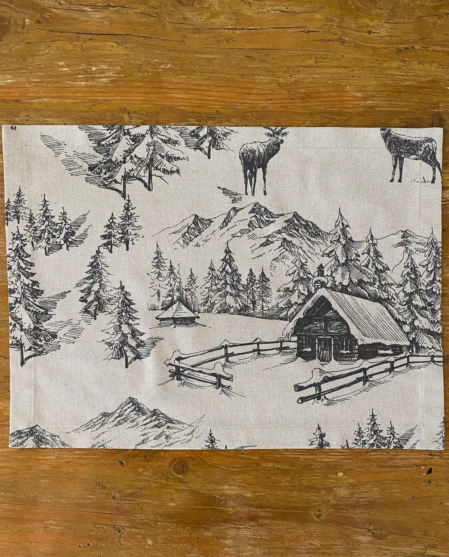 Deer, cotton placemat 50x37 cm