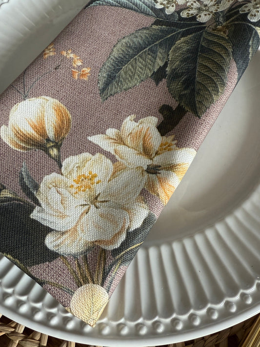 Set de servilletas GABRIEL con ribete verde oliva