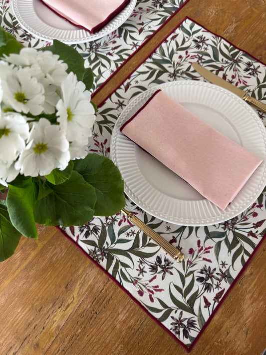 Mantel individual LUCÍA granate resinado + SERVILLETAS DE REGALO