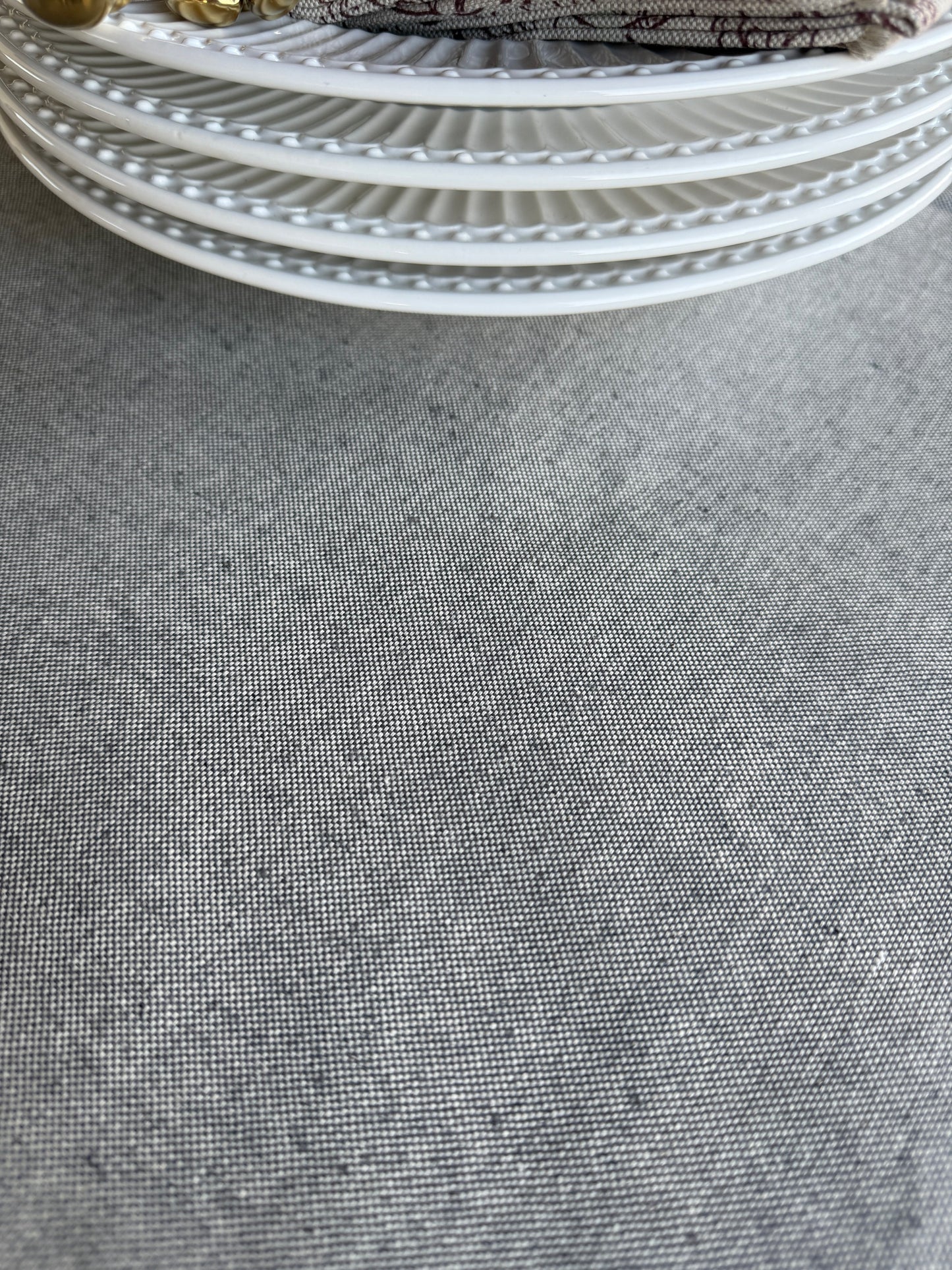 Mantel redondo RUSTIC gris resinado