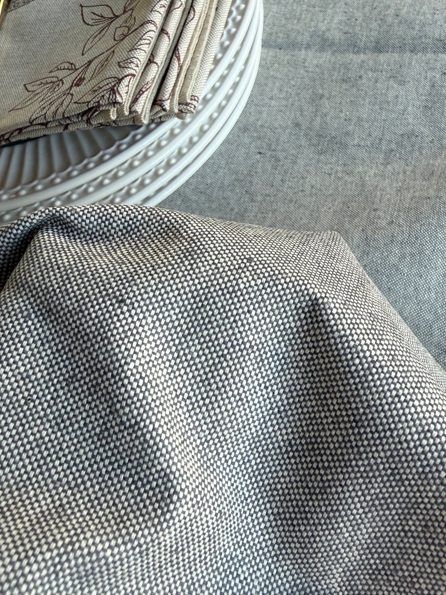 Mantel redondo RUSTIC gris resinado