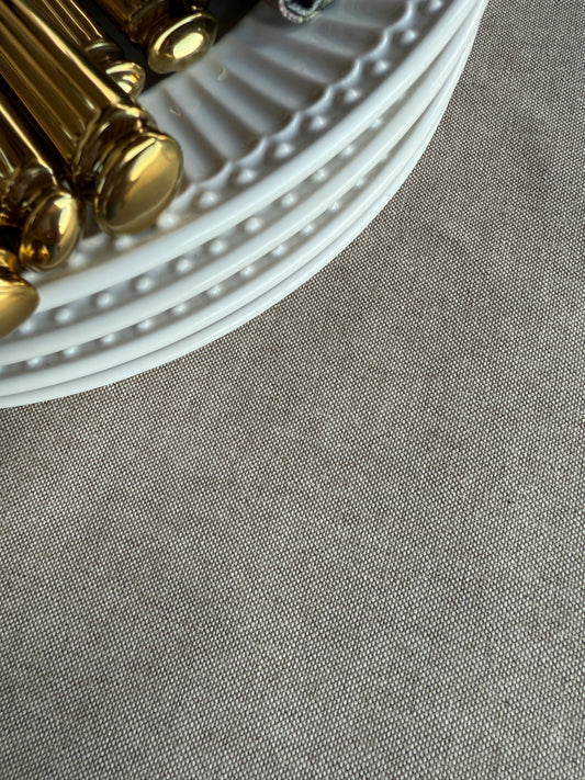 Mantel redondo RUSTIC beige resinado