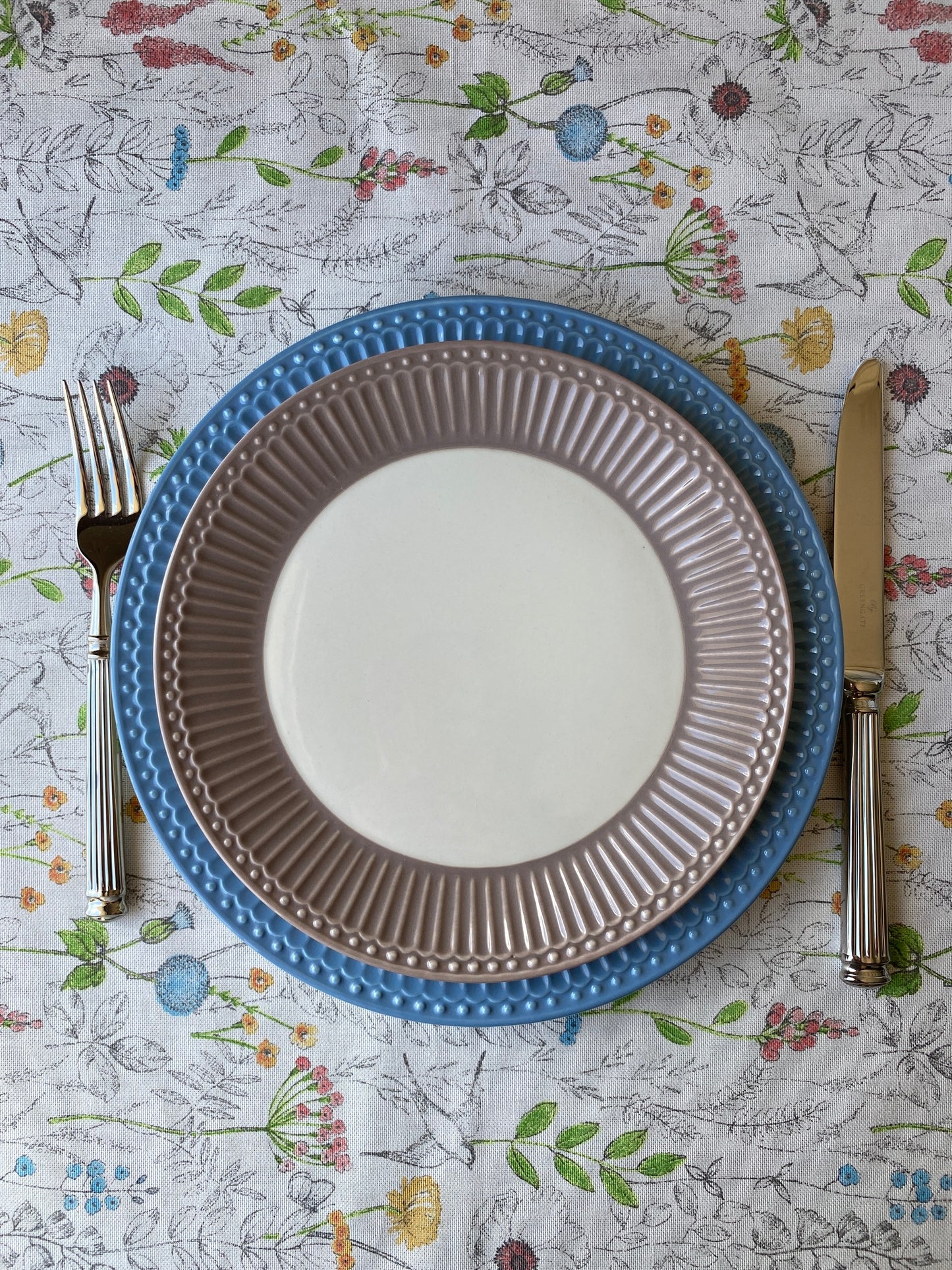 Dinner plate Alice sky blue