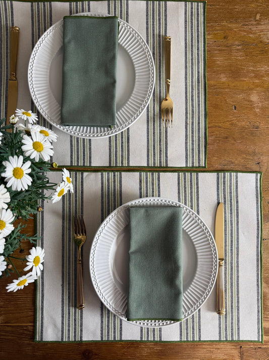 Mantel individual ASPEN verde resinado + SERVILLETAS DE REGALO