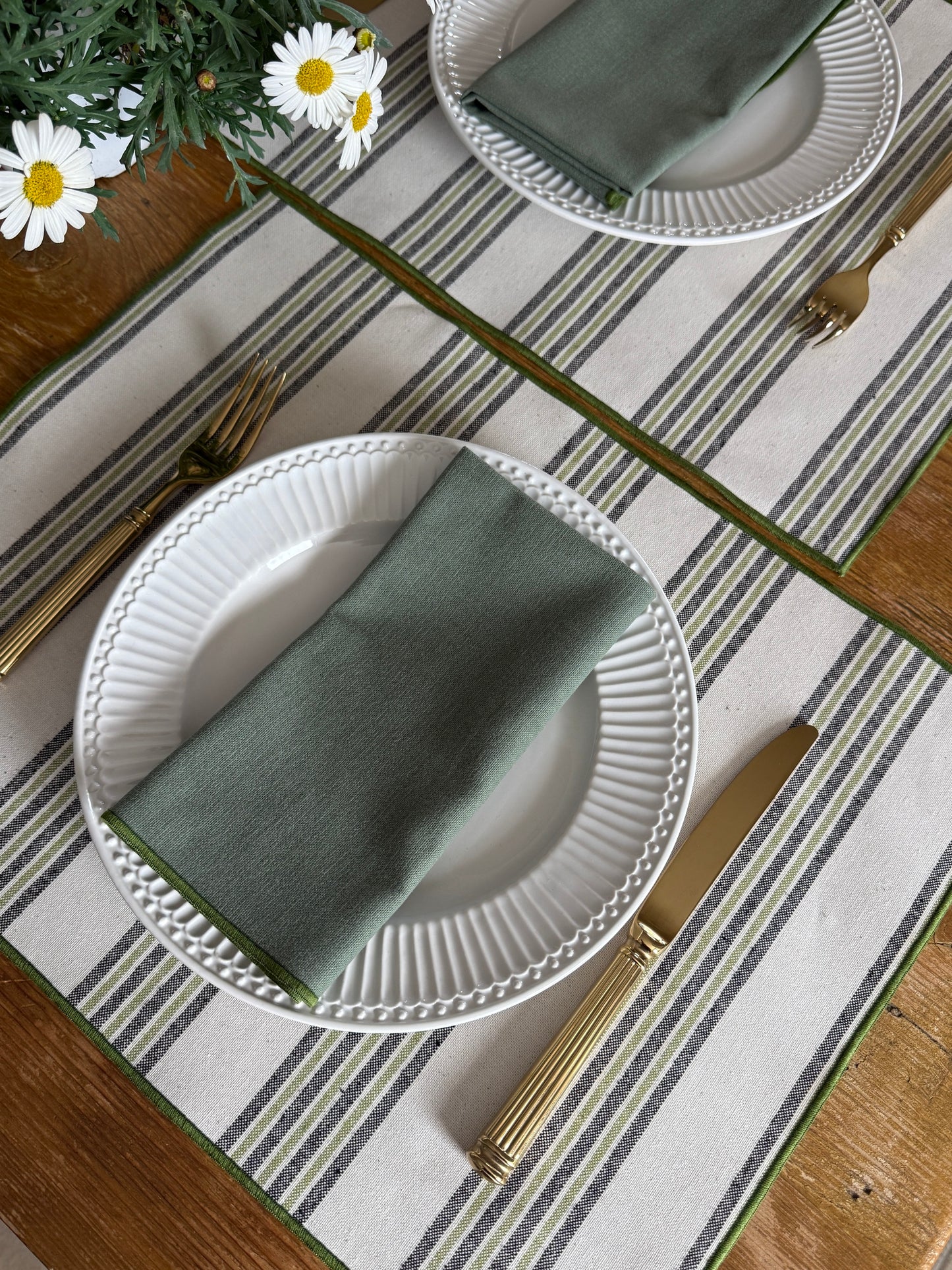 Mantel individual ASPEN verde resinado + SERVILLETAS DE REGALO