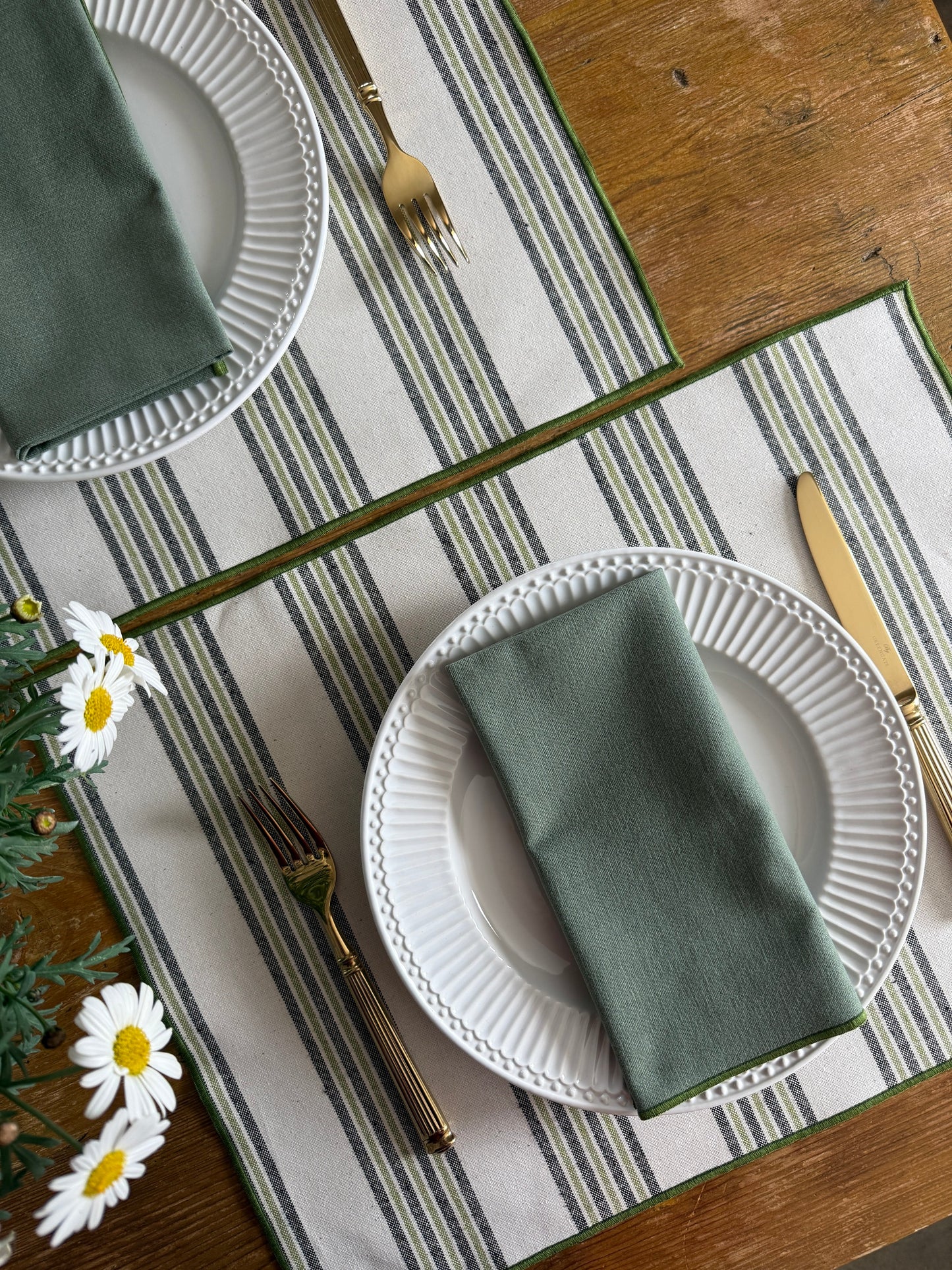 Mantel individual ASPEN verde resinado + SERVILLETAS DE REGALO