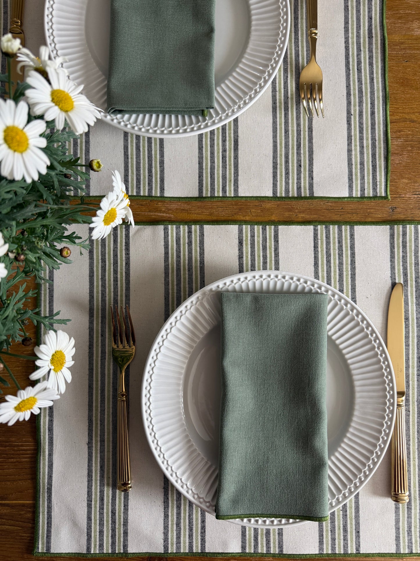 PACK ASPEN verde (individuales antimanchas + servilletas)