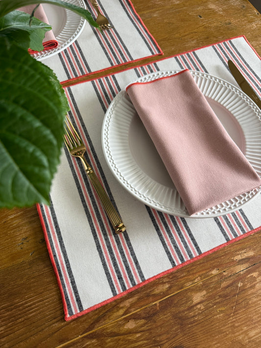 Mantel individual ASPEN coral resinado + SERVILLETAS DE REGALO