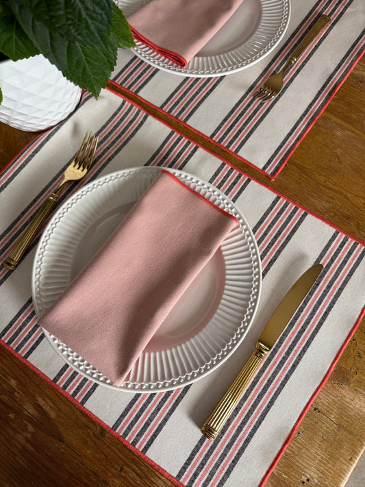 PACK ASPEN coral (individuales resinados + servilletas)