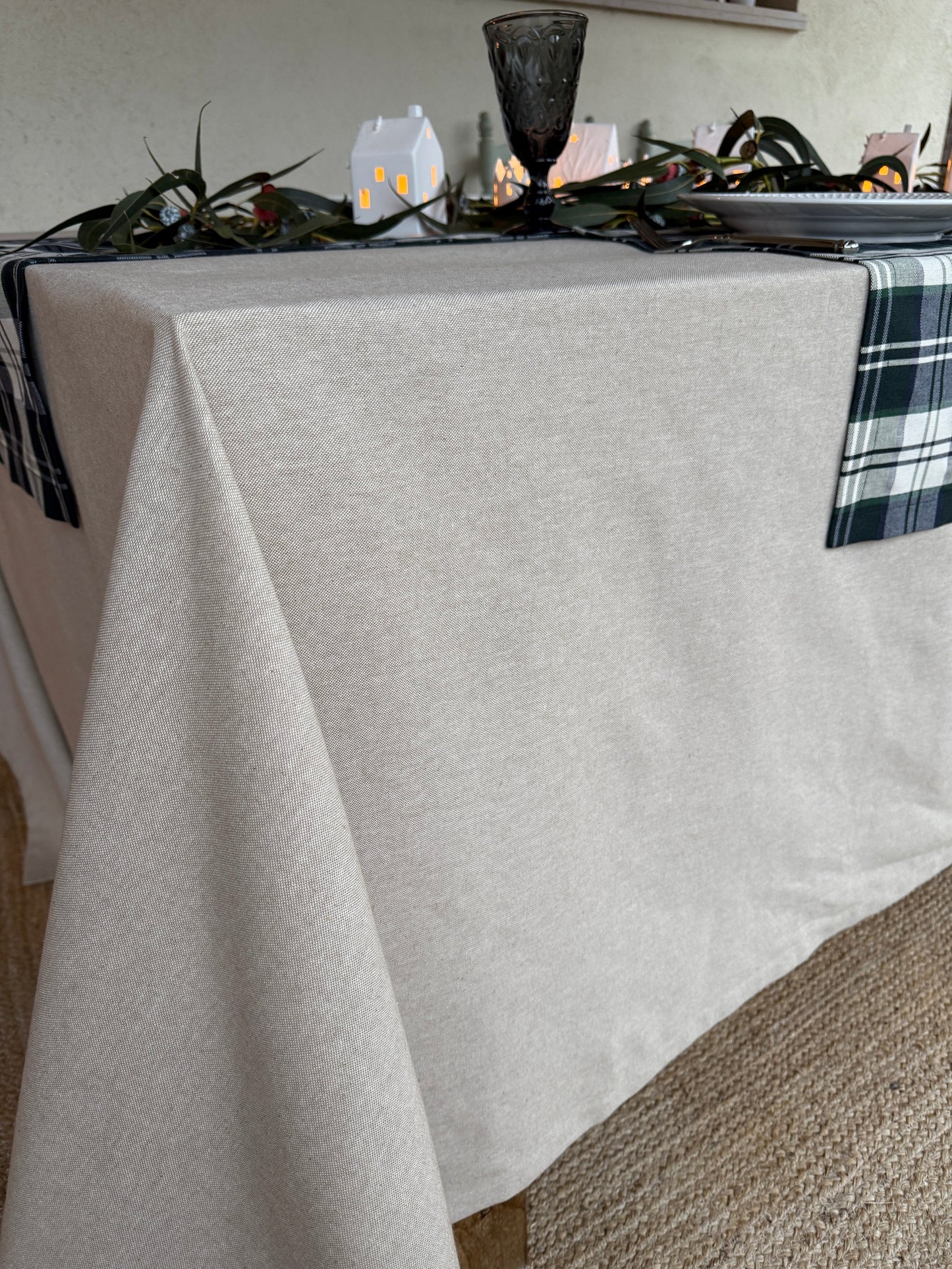 Mantel RUSTIC beige natural · efecto lino (sin resinar)