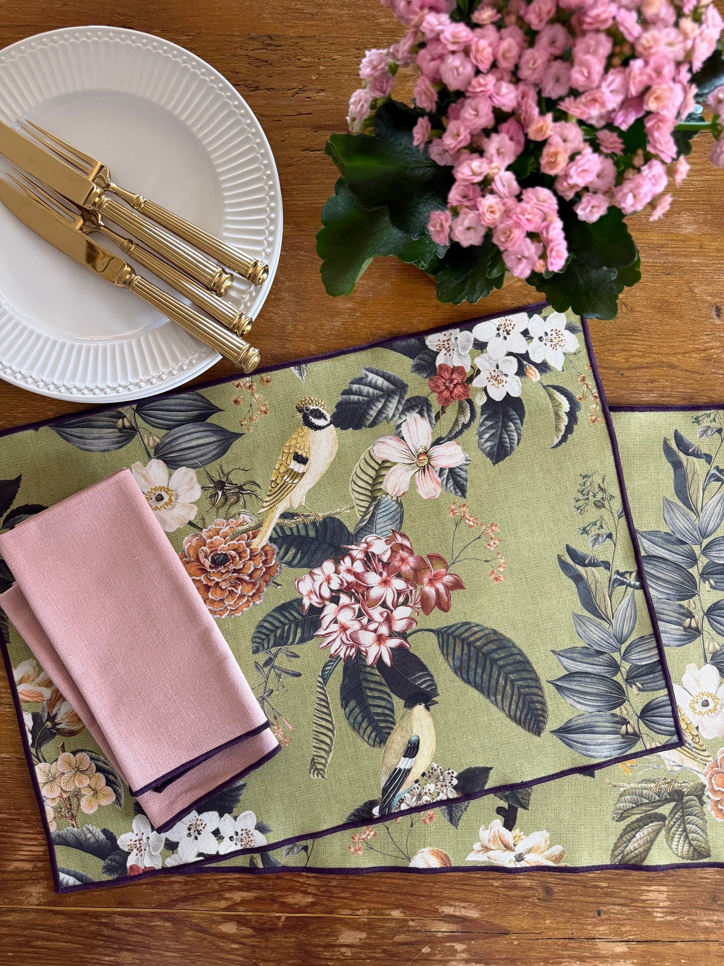 PACK GABRIEL verde (individuales antimanchas + servilletas)