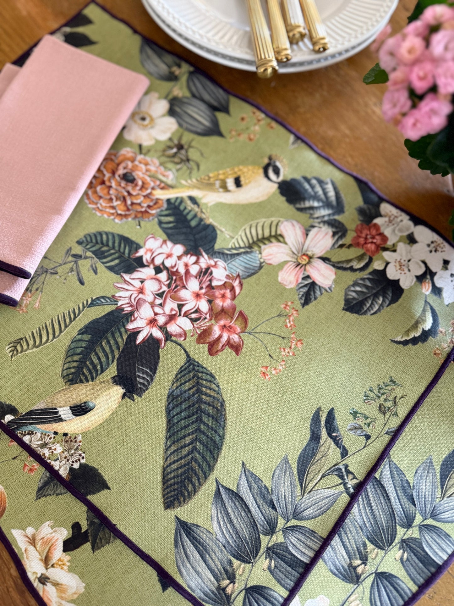 PACK GABRIEL verde (individuales antimanchas + servilletas)